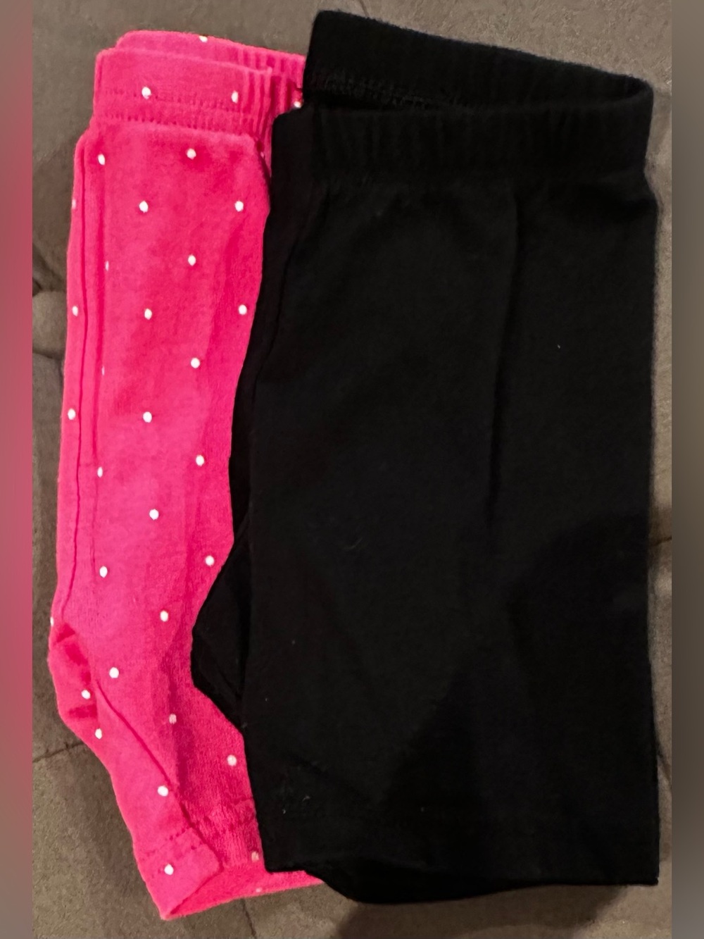 Pink Polka Dot & Black Kids Shorts